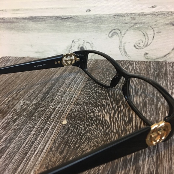 Gucci Black and Gold Women's Glasses - Picture 5 of 6